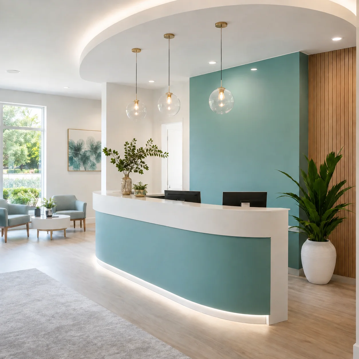The reception area at Meridian Orthodontics