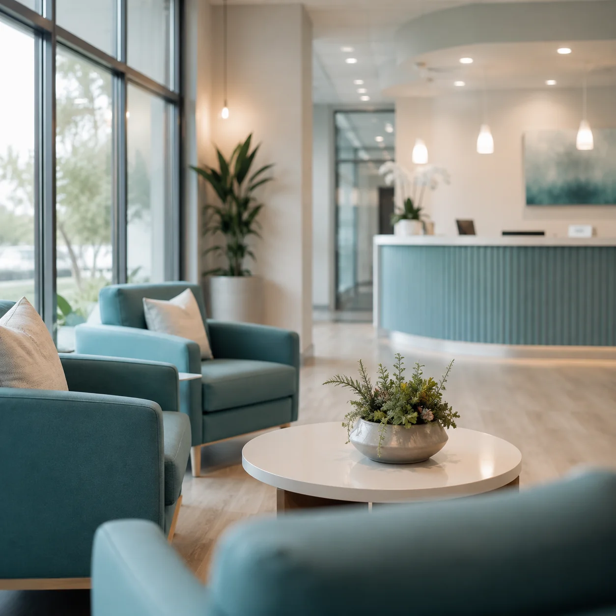 The waiting area at Meridian Orthodontics