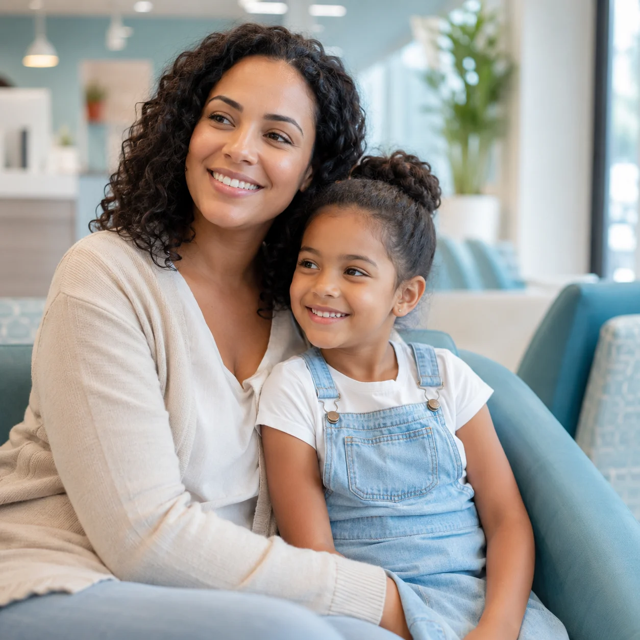 A parent and child at Meridian Orthodontics